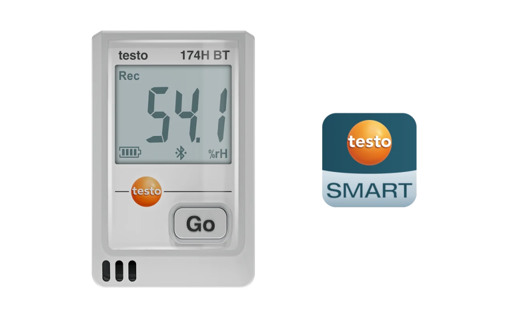 Testo 174 H BT - Miniaturní záznamník pro měření teploty a vlhkosti s Bluetooth® a připojením k aplikaci