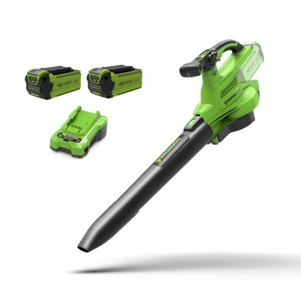40V foukač/vysavač Greenworks GD40BVIIK2x sada nabíječky + 2x 2Ah baterie