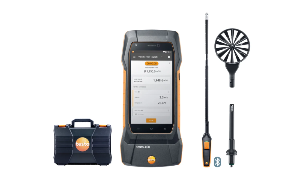 Testo 400 - Výhodná sada pro měření proudění s 16 mm vrtulkovou sondou