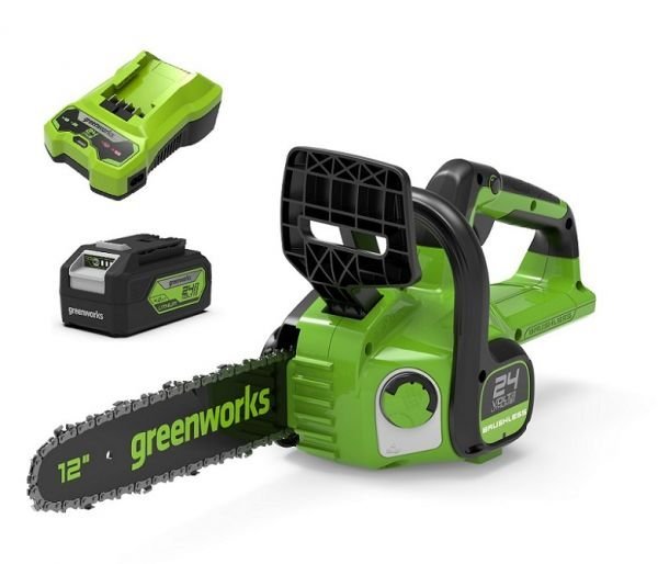 24V Greenworks GD24CS30K4 nabíječka sady řetězové pily + 4Ah baterie