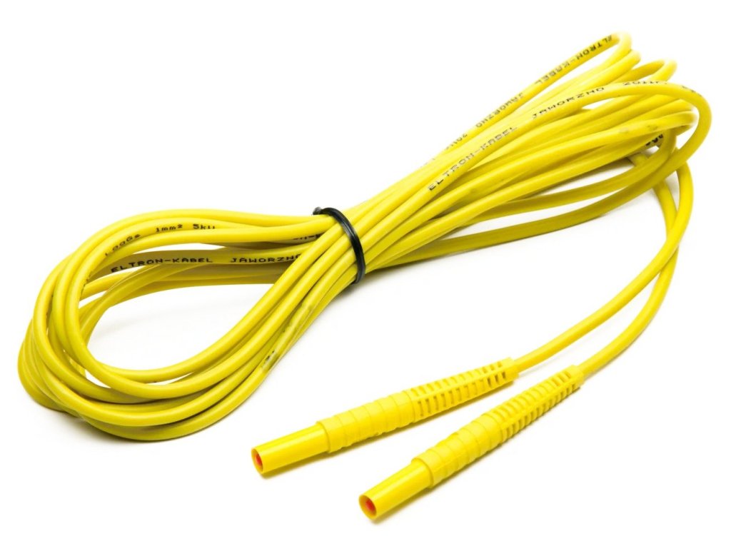 Sonel 5 m žlutý kabel CAT III/1000V CAT IV/600 V (banánkové zástrčky)